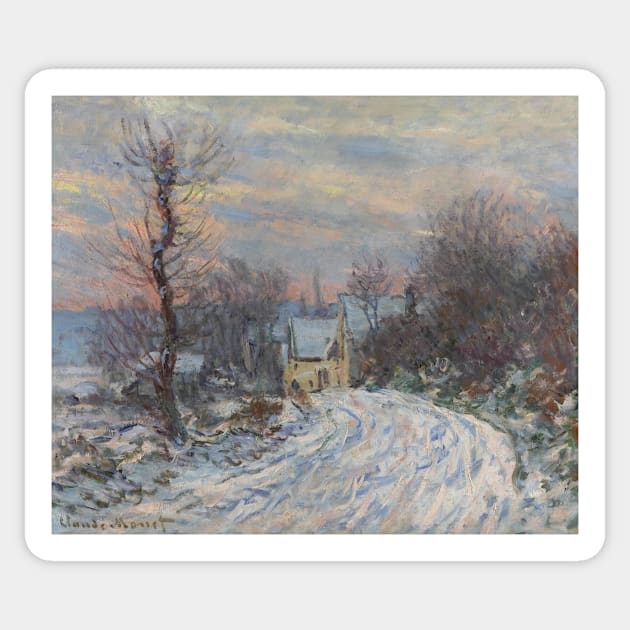 The Entrance to Giverny in Winter by Claude Monet Sticker by Classic Art Stall